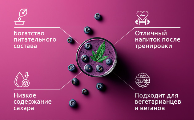 Польза чернично-конопляного смузи