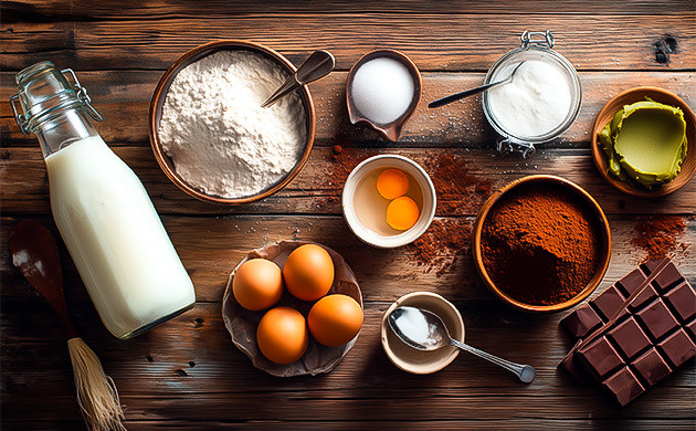 Ингредиенты для приготовления шоколадного пудинга