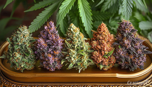 Окрашенные шишки каннабиса Шишки конопли разных оттенков