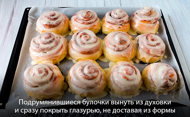 Покрытие глазурью и сохранение булочек