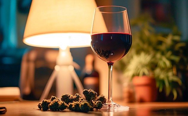 Дегустация каннабиса в сочетании с вином Каннабис и вино