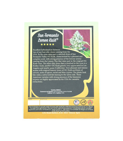Семена сорта San Fernando Lemon Kush fem (Sweet Seeds)